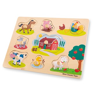 New Classic Toys - Steckpuzzle - Bauernhof - 8 Stück